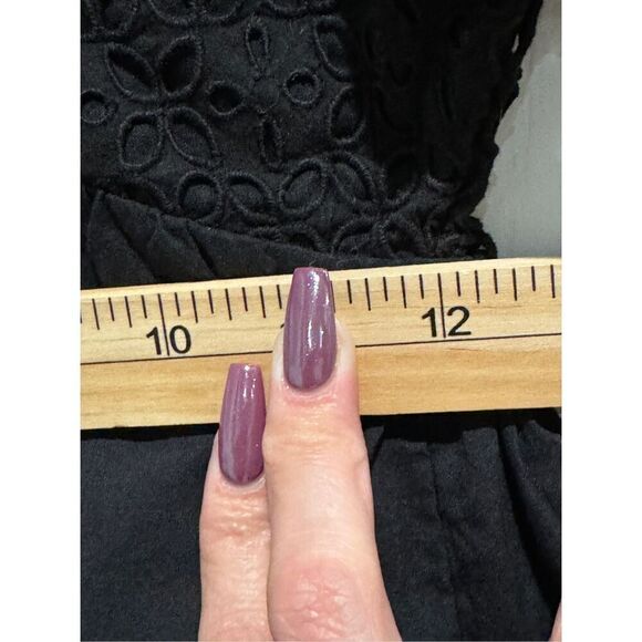 O’Neill Black Cotton Bodhi Eyelet Lace Boho Mini Dress Size Small - Picture 7 of 13